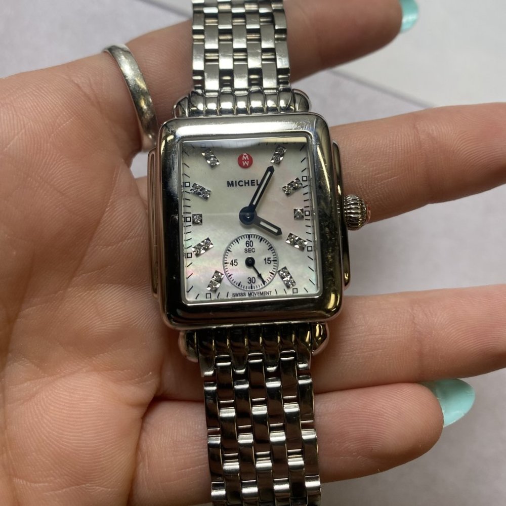 Michele Ladies Mini Deco with Diamond Dial (7635)